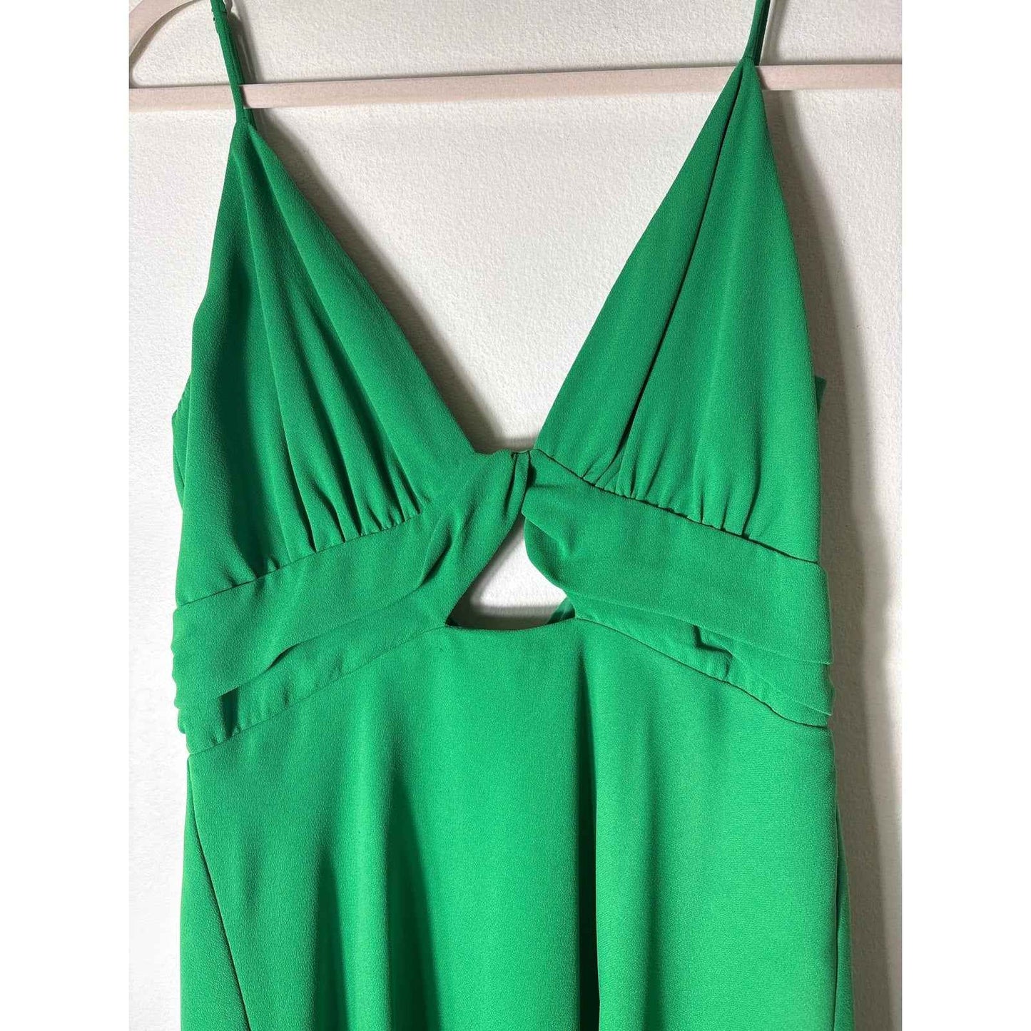 Alexia Admor Kelly Green Spaghetti Strap Key Hole Long Dress Sz 4