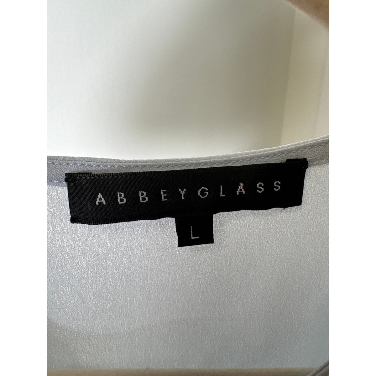 Abbey Glass Soft Blue Open Long Vest Sz L