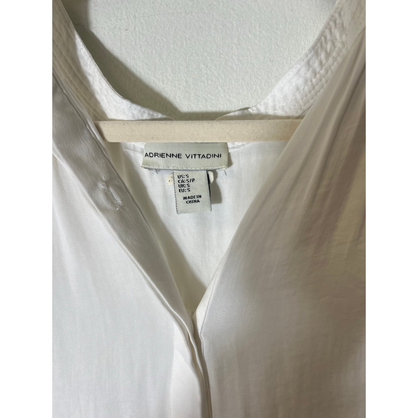 Adrienne Vittadini White Long Sleeve Blouse Sz S