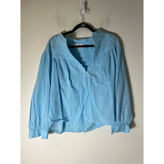 Xirena Pale Blue Cotton Long Sleeve Shirt Sz S