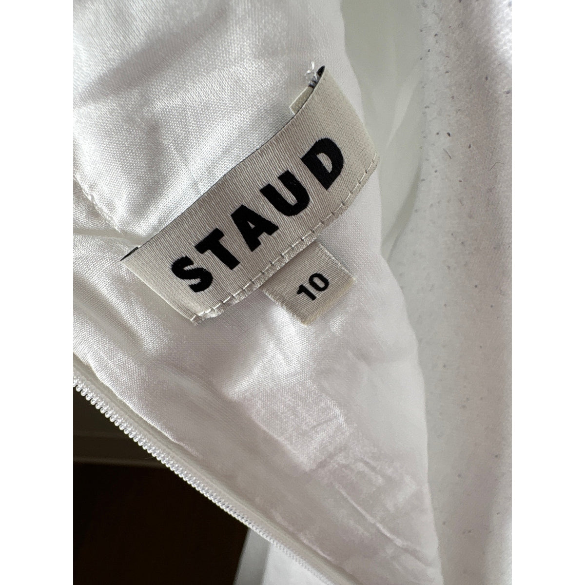 Staud White Cotton Sleeveless A-Line Midi Dress Sz 10