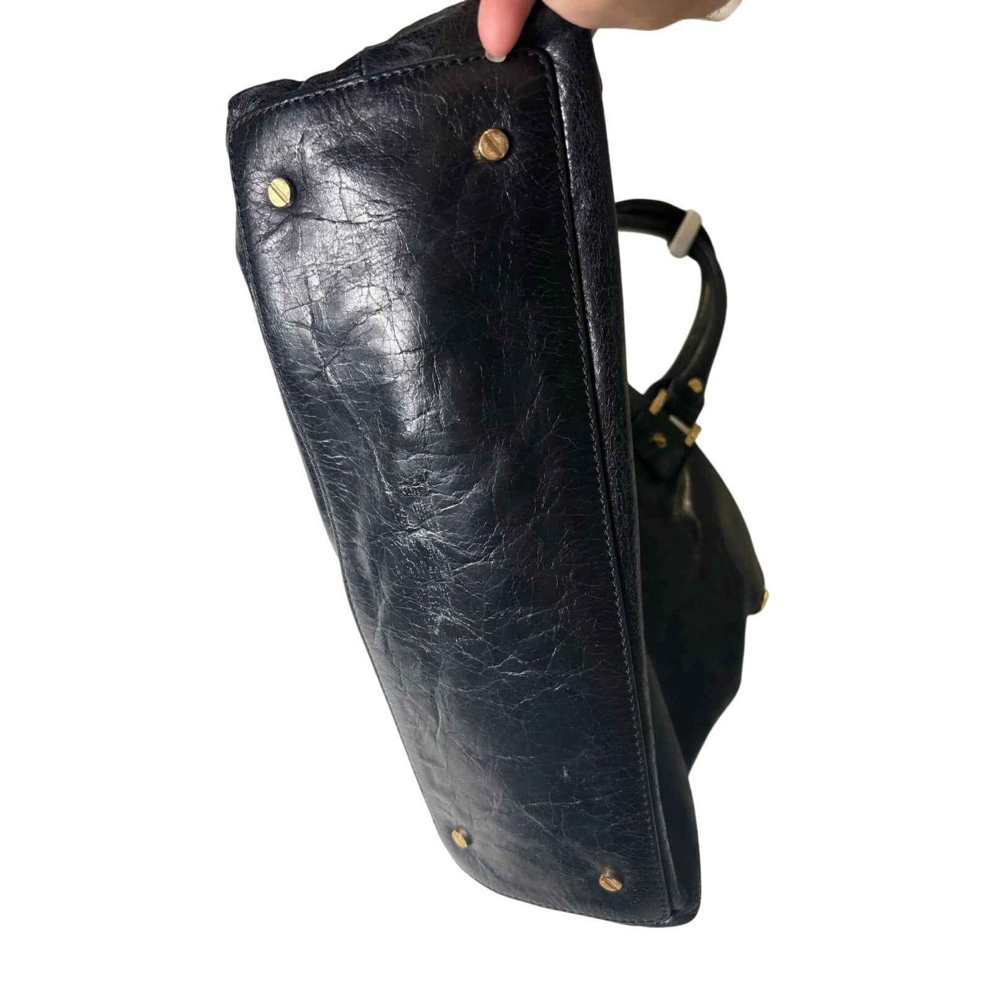 Tory Burch Large Black Soft Leather Tote 11"x 15" Great Condition