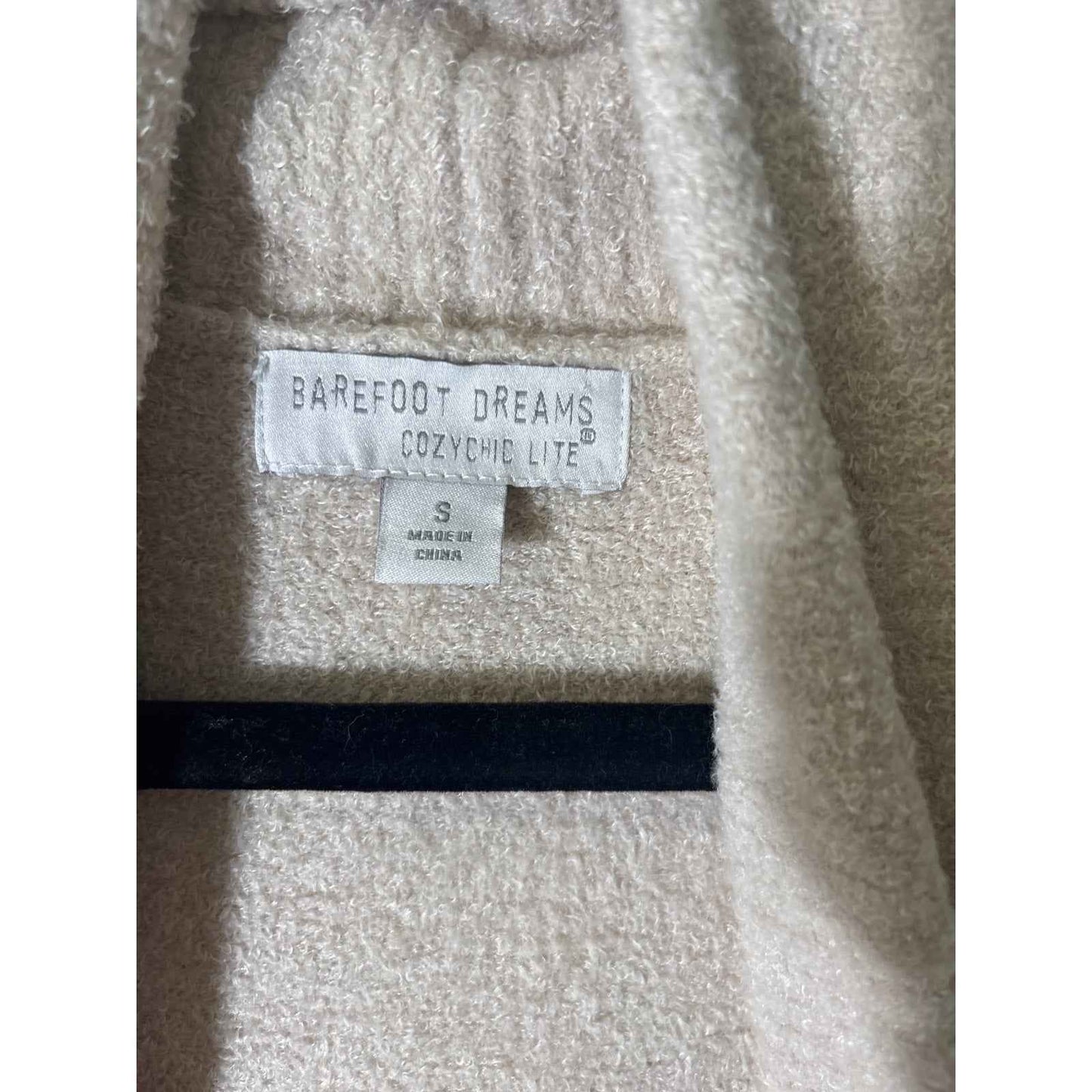 Barefoot Dreams Cozy Chic Lite Beige Long Sleeve Open Front Cardigan Sz S