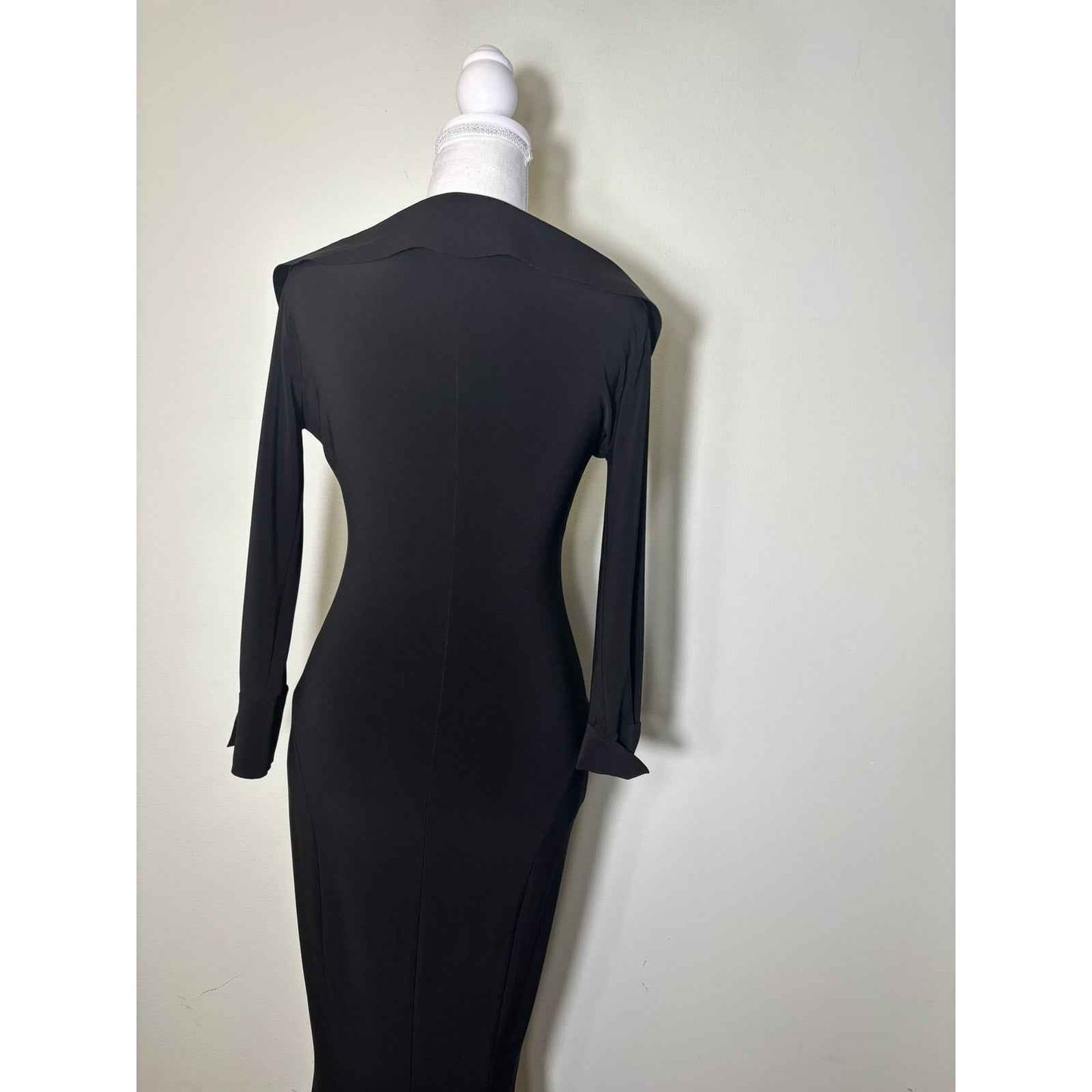 Norma Kamali Black Slinkyn Maxi Dress Sz XS
