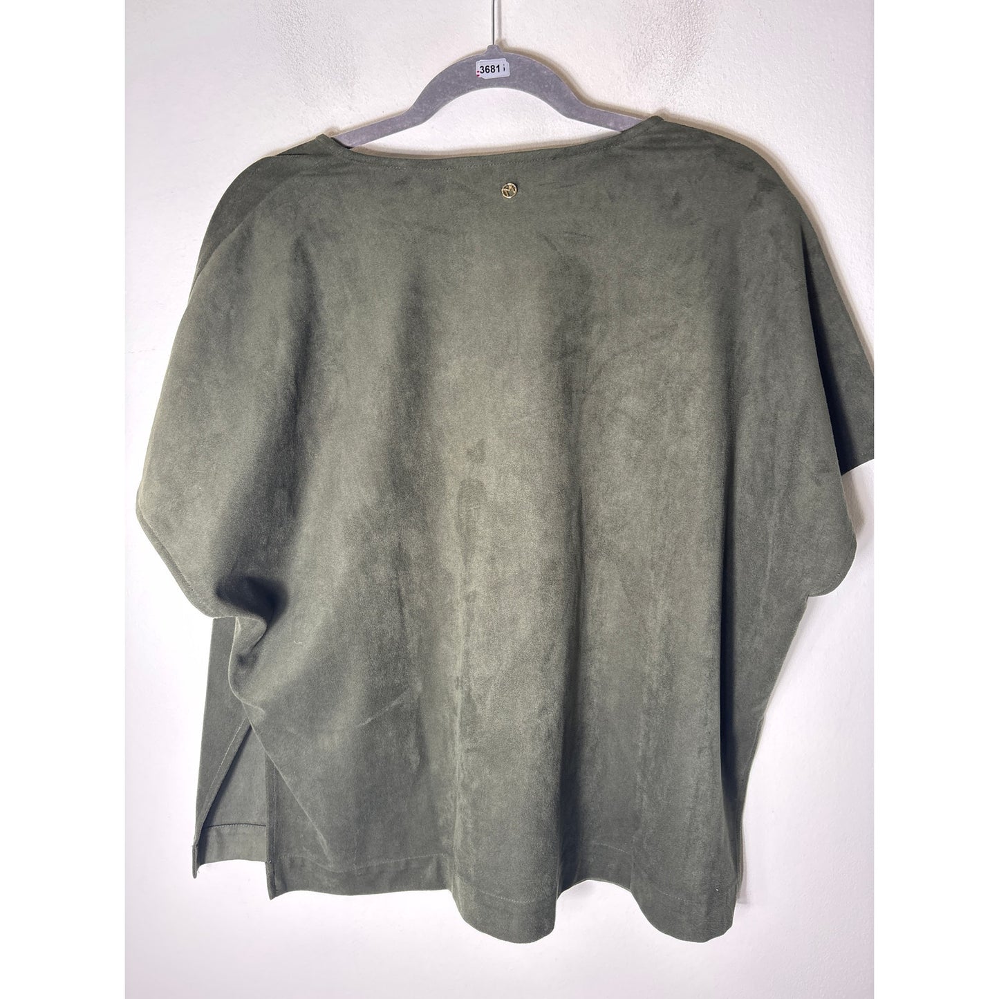 Marie Oliver Olive Green Faux Suede Top Sz S