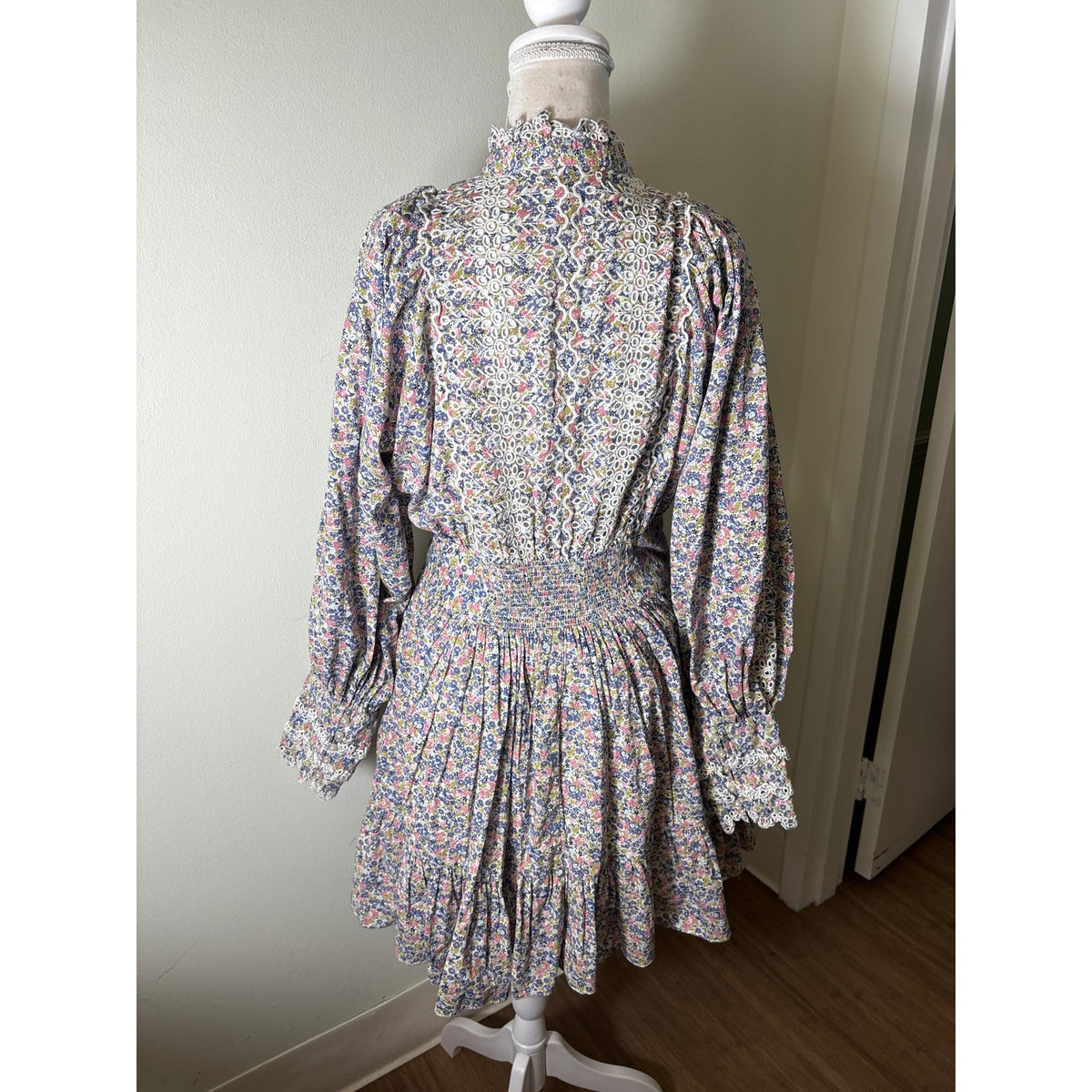 by TiMo Pink and Blue Mini Floral Dress Sz L