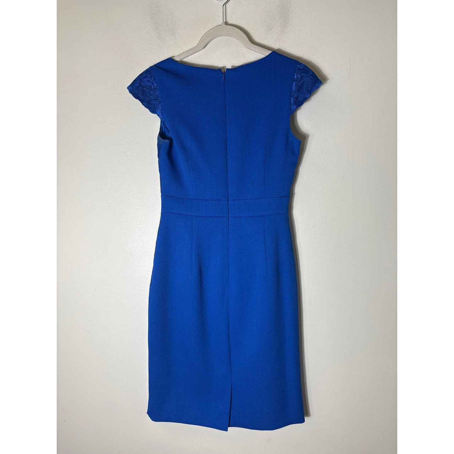Antonio Melani Electric Blue Cap Sleeve Midi Sheath Dress Sz 0