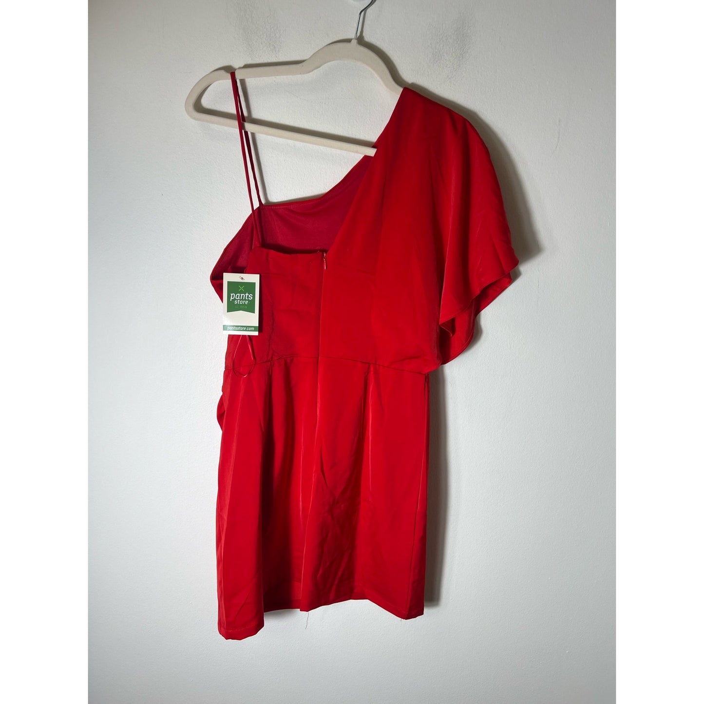 NWT The Pants Store Red one shoulder knee length dress Sz S