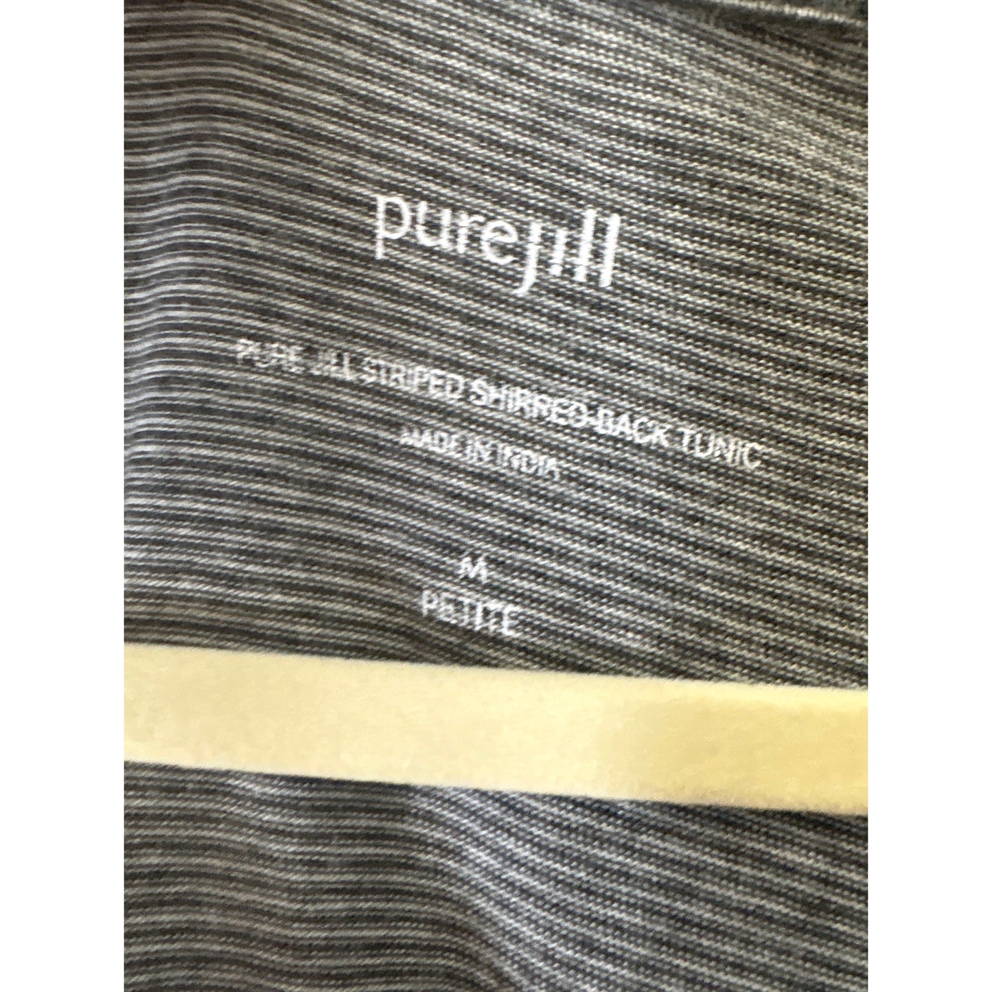 Pure J.Jill Black and Gray Stripe Long Sleeve Tee Sz MP