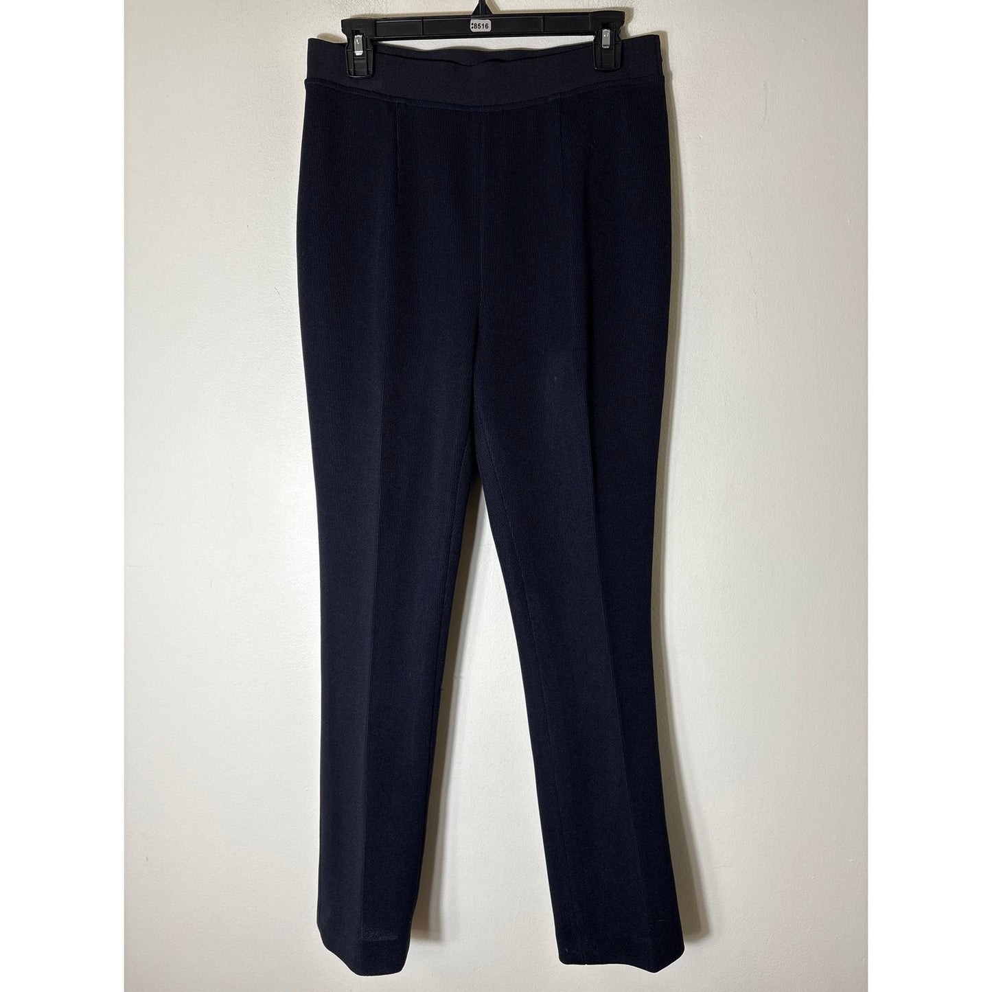 Karolin Azmarlak Black Ribbed Ankle Pants w/ Side Zip Sz M