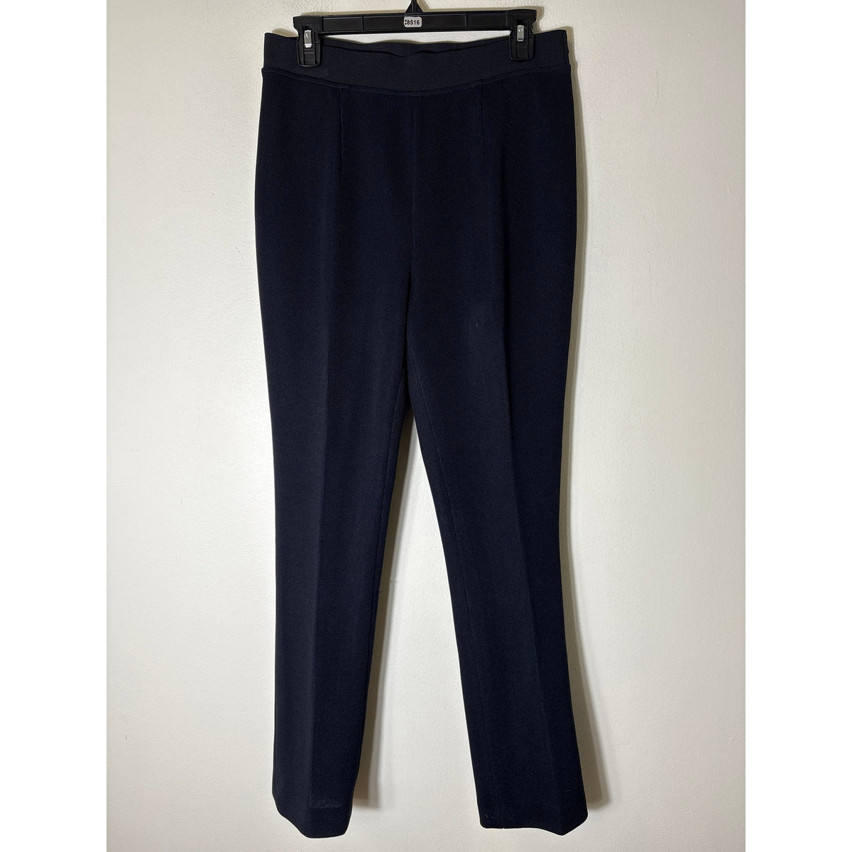 Karolin Azmarlak Black Ribbed Ankle Pants w/ Side Zip Sz M