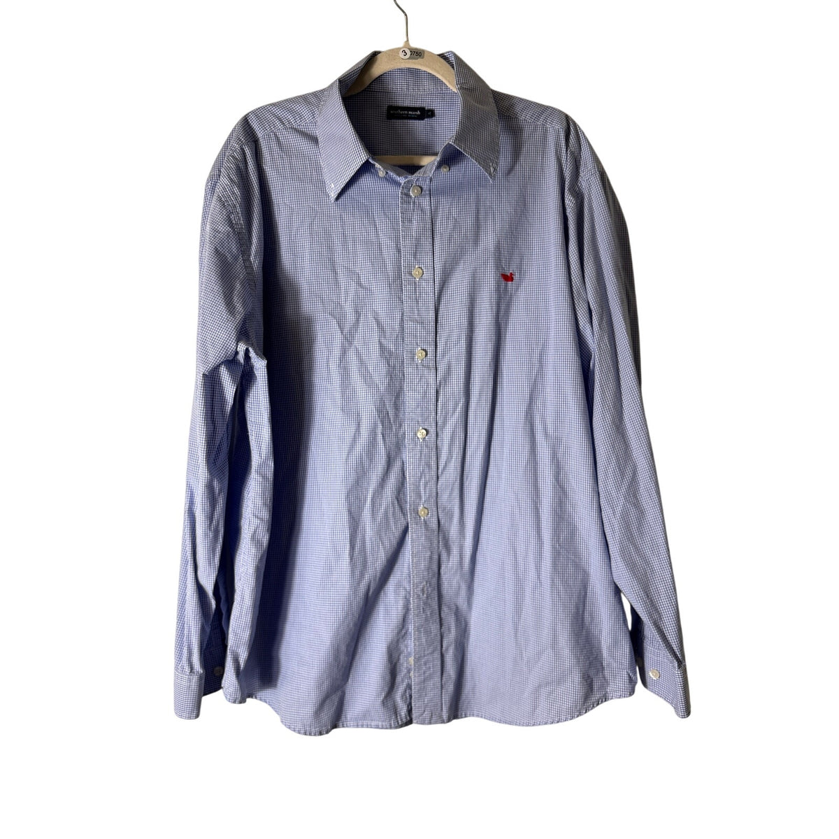 Mens Southern Marsh Blue White Check Long Sleeve Button Down Shirt sz XL