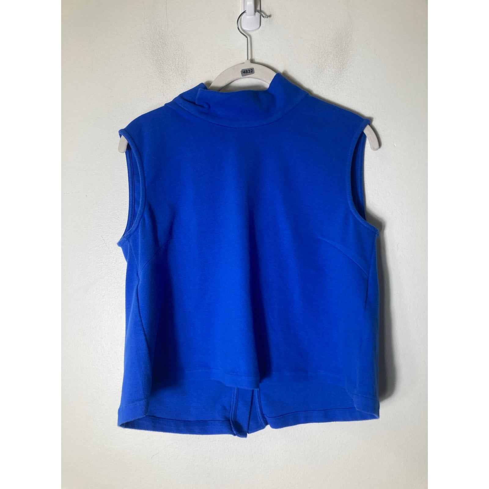 Buru Royal Blue Sleevless Mock Neck Top Sz S
