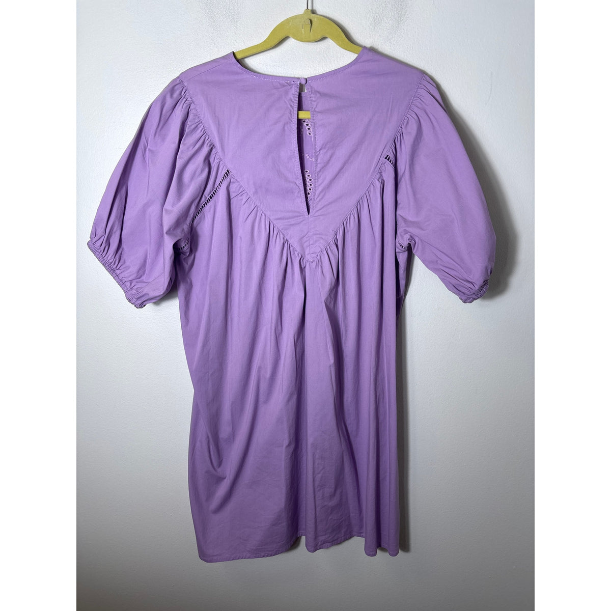 Strut and Bolt Lavender Half Puff Sleeve Cotton Knee Length Dress Sz M