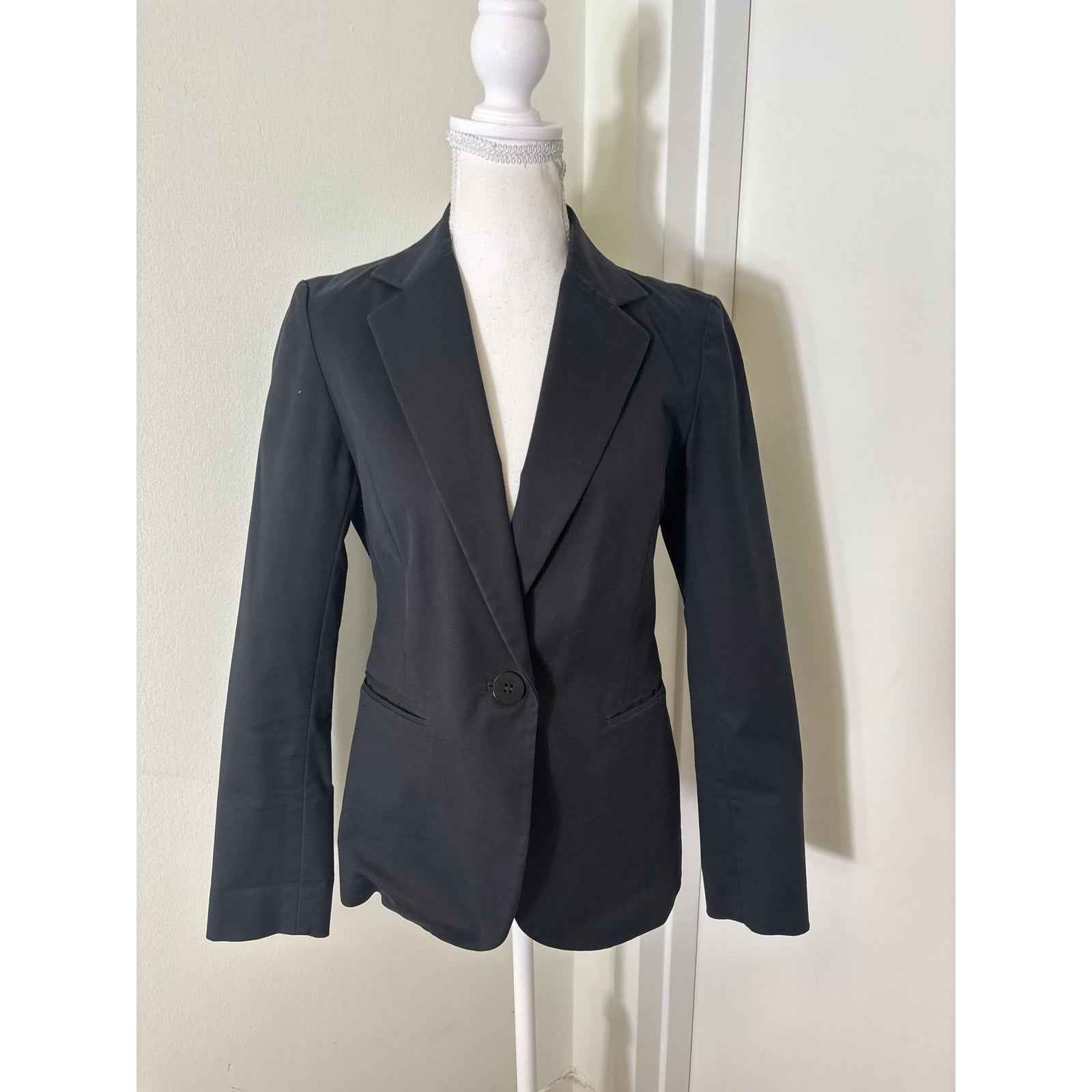 Lafayette 148 Black Long Sleeve Fitted Blazer Sz S