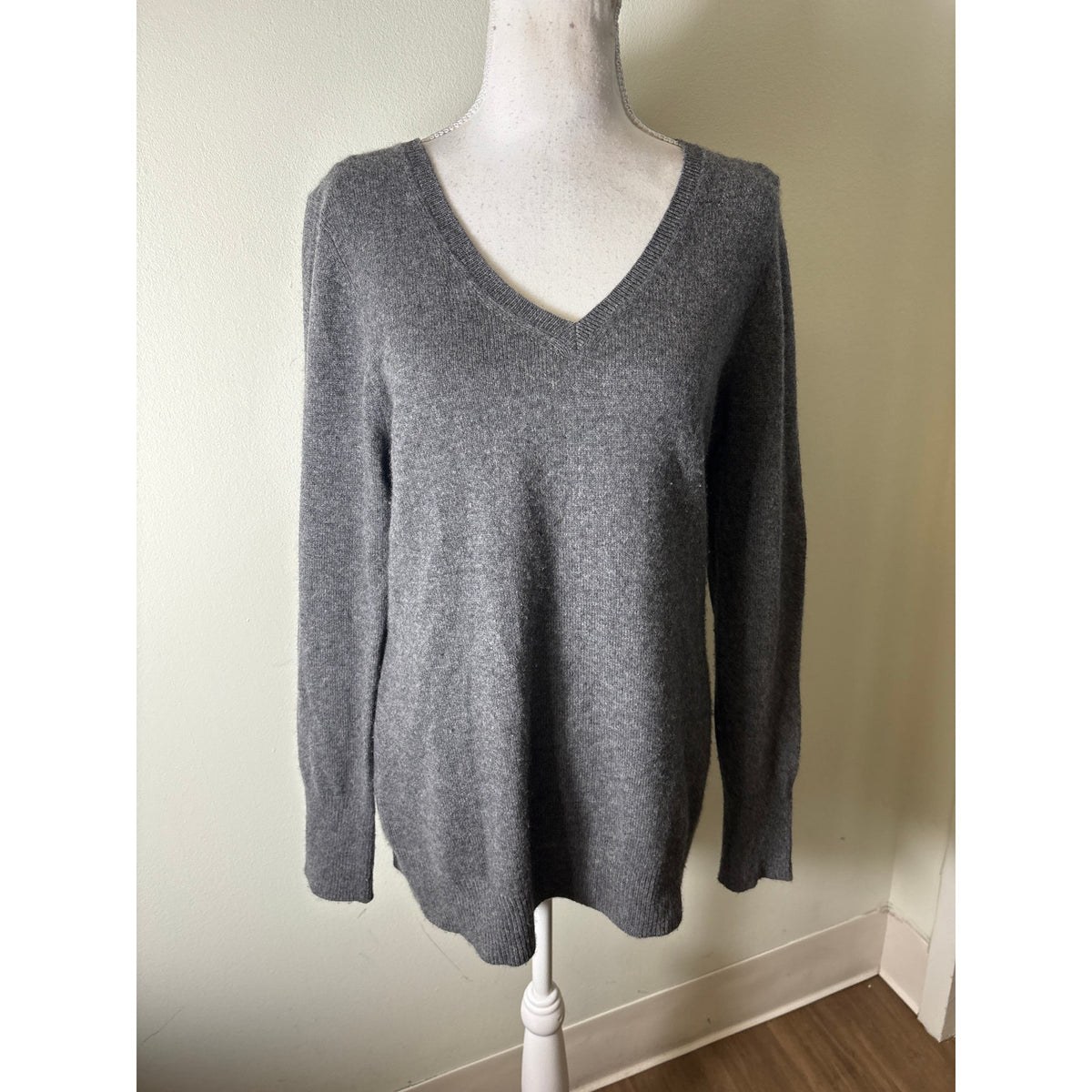 Alex Marie Gray Cashmere Pullover Sweater Sz L