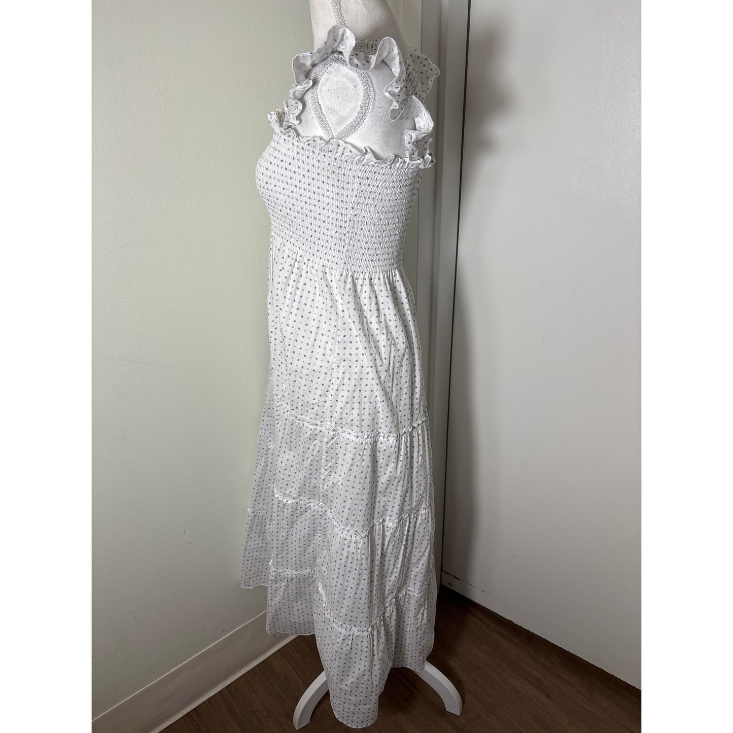 Hill House The Nap Dress White Paisley Print Cotton Maxi Dress Sz S