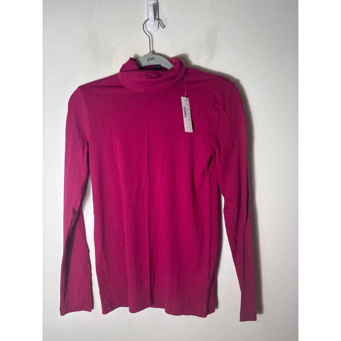NWT J Crew Deep Pink Turtleneck Shirt Sz S