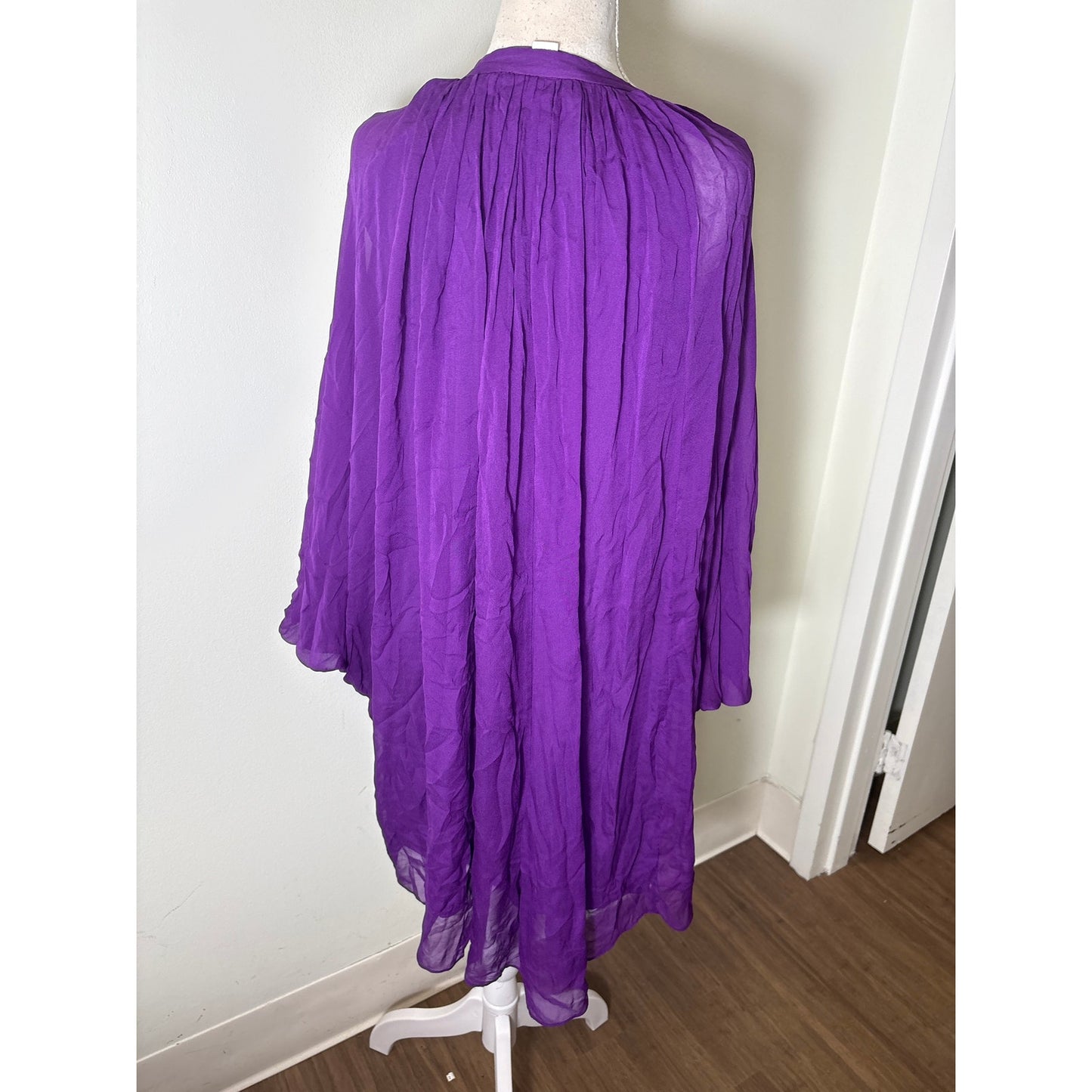Diane Von Furstenberg Vintage Purple V-Neck Special Occasion Cape Dress Sz 12