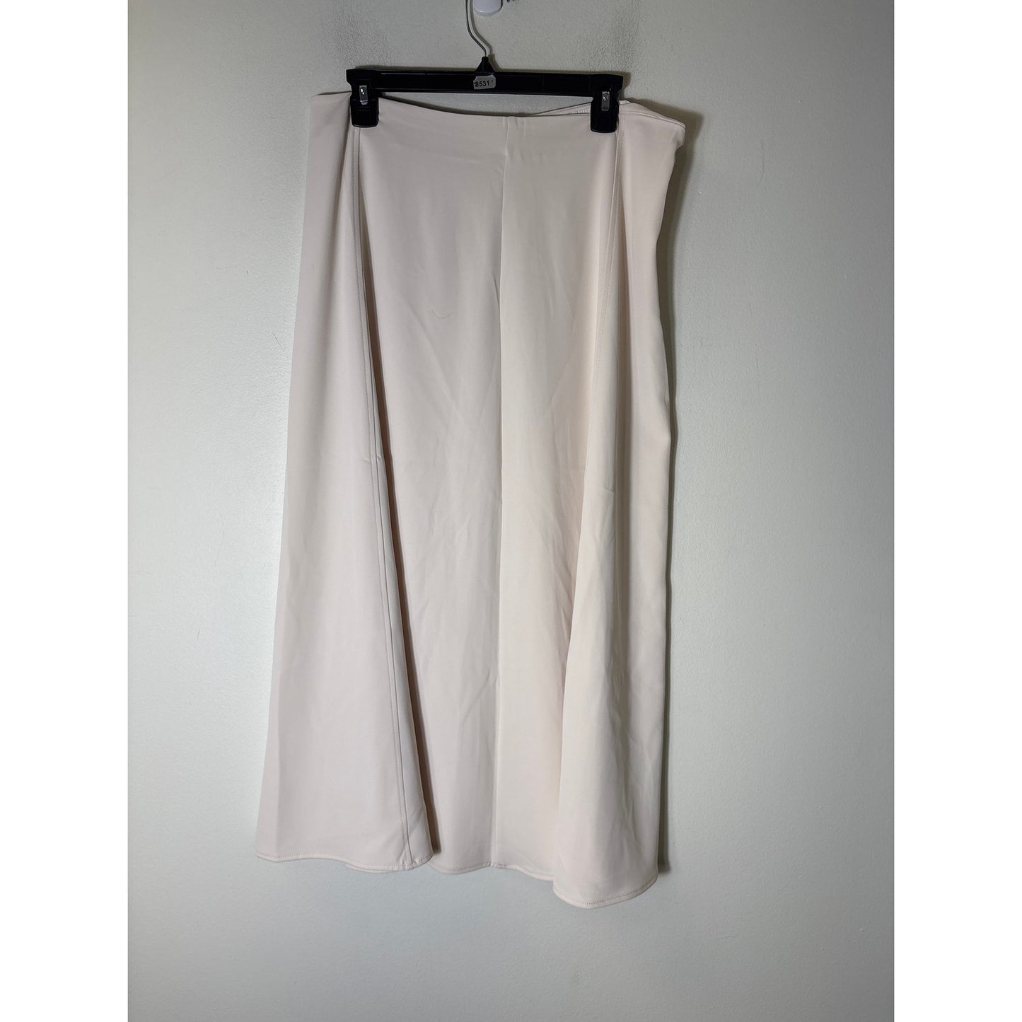 Zara Ivory Back Zip Maxi Skirt Sz L
