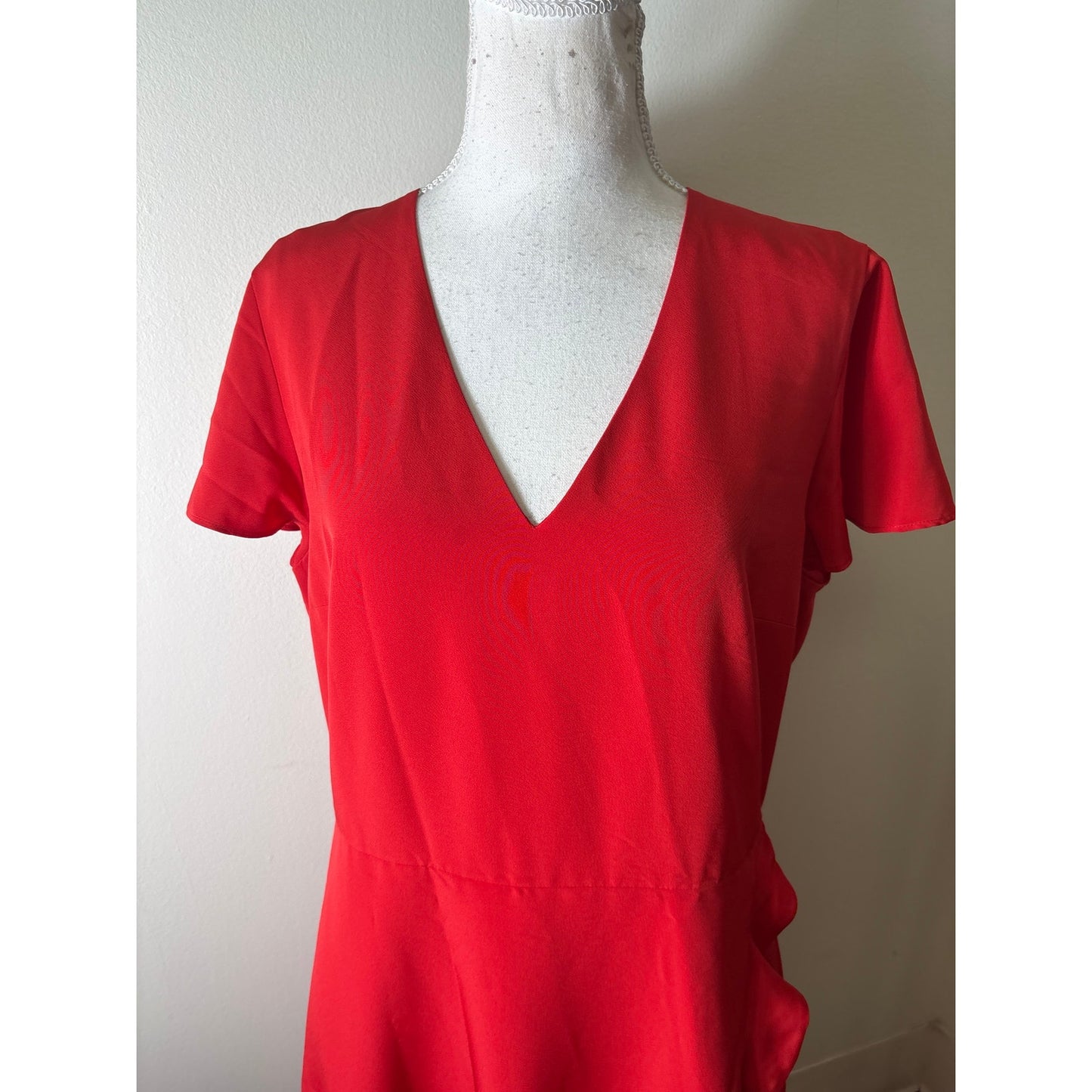 Draper James Red Flutter Sleeve Ruffled Mini Dress Sz 12