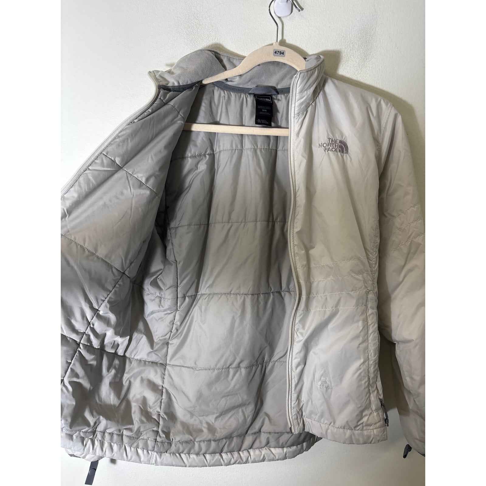 Women's The North Face Off White Gray Insulated Jacket Sz M