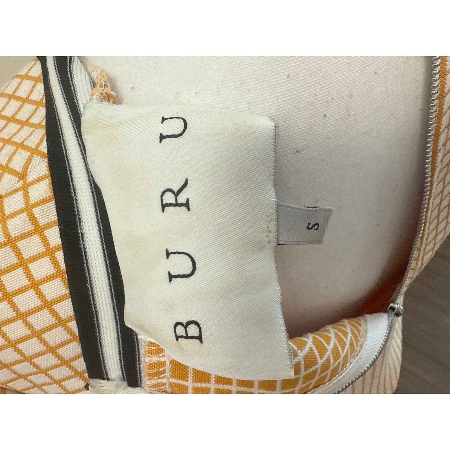 Buru Yellow Windowpane Short Sleeve Top Sz S