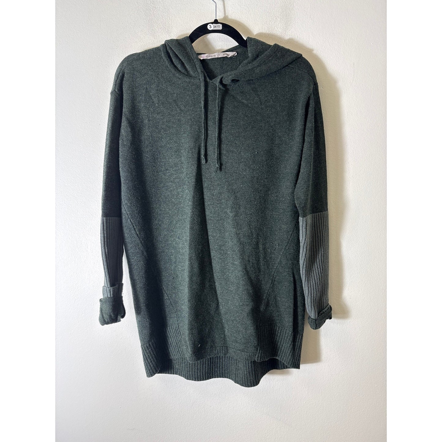 Athleta Charcoal Long Sleeve Long Hooded Sweater Sz S