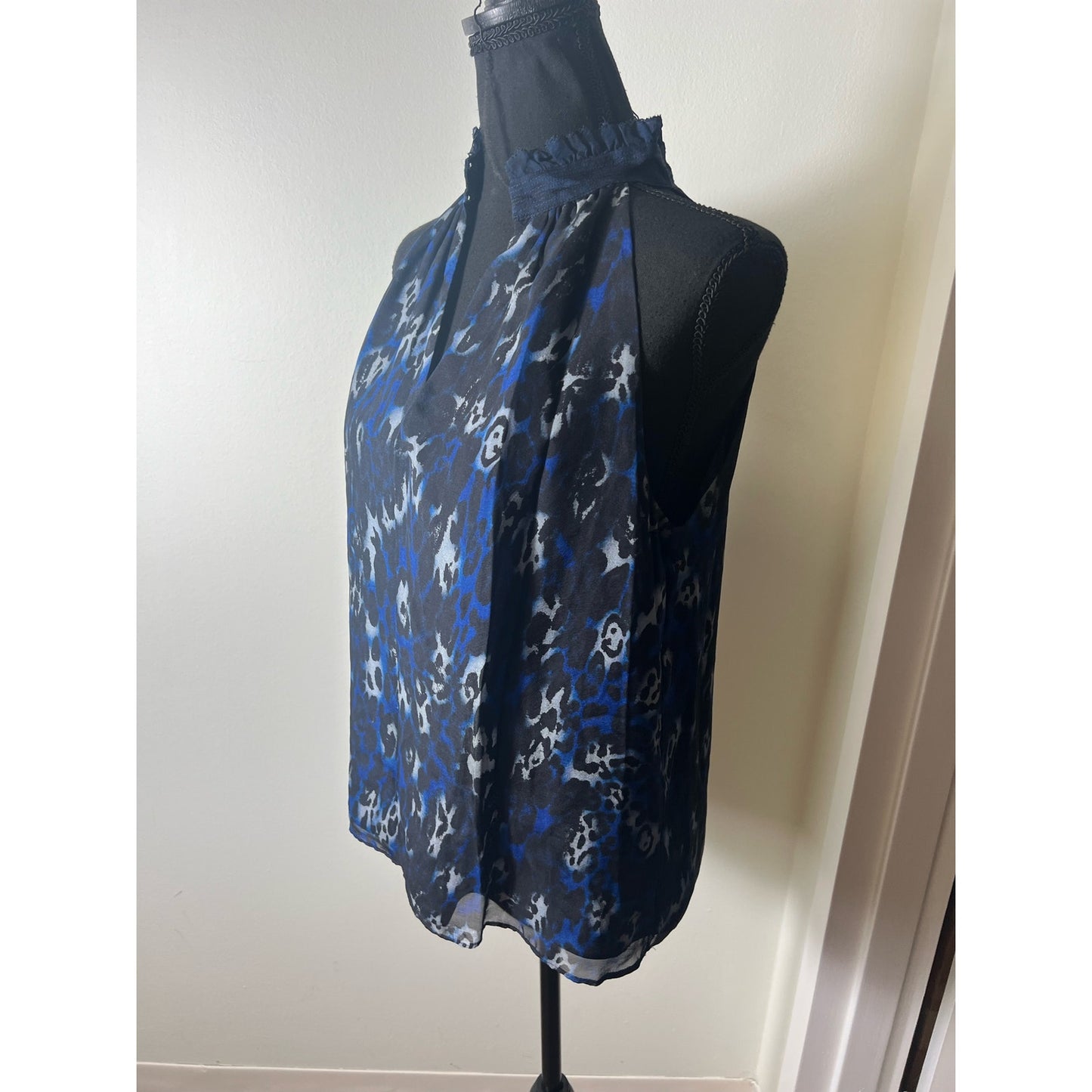 Ramy Brook Animal Print Silk High Neck Swing Tank size small