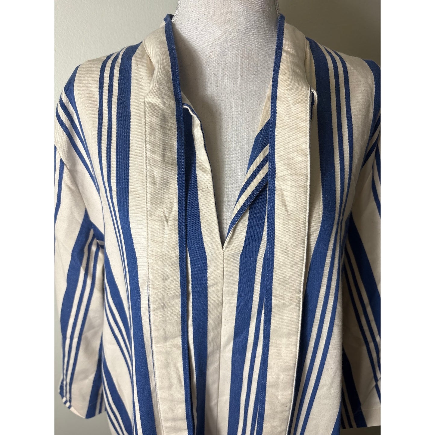 NWT Tuckernuck Blue and Cream Caftan Dress SZ L