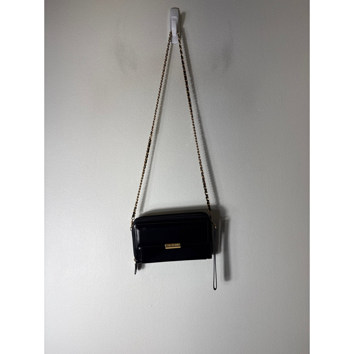 Vintage St. John Black Patent Clutch or Small Shoulder Purse