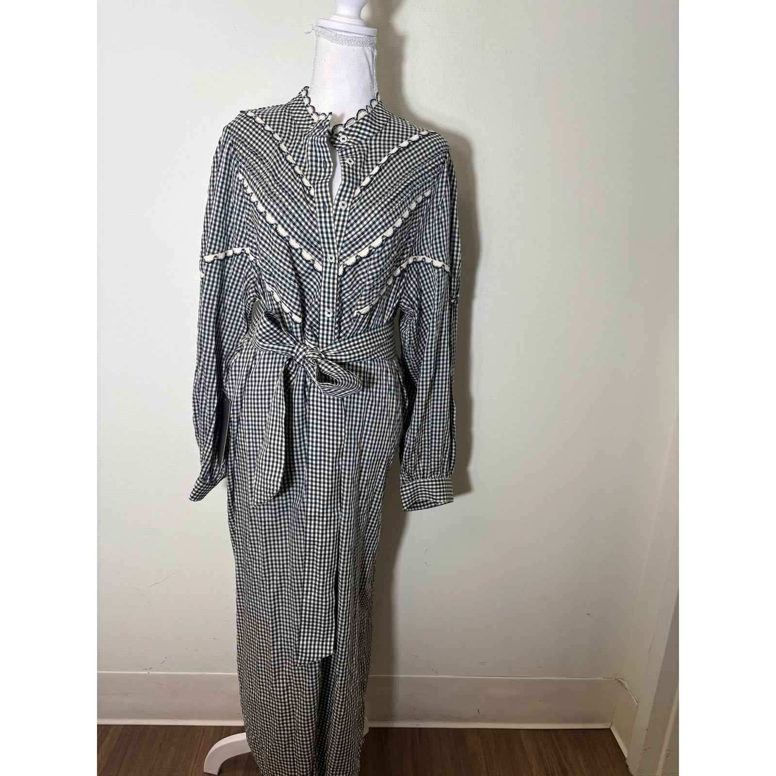 NWT Pomander Place Navy Gingham Jolene Dress Sz XL