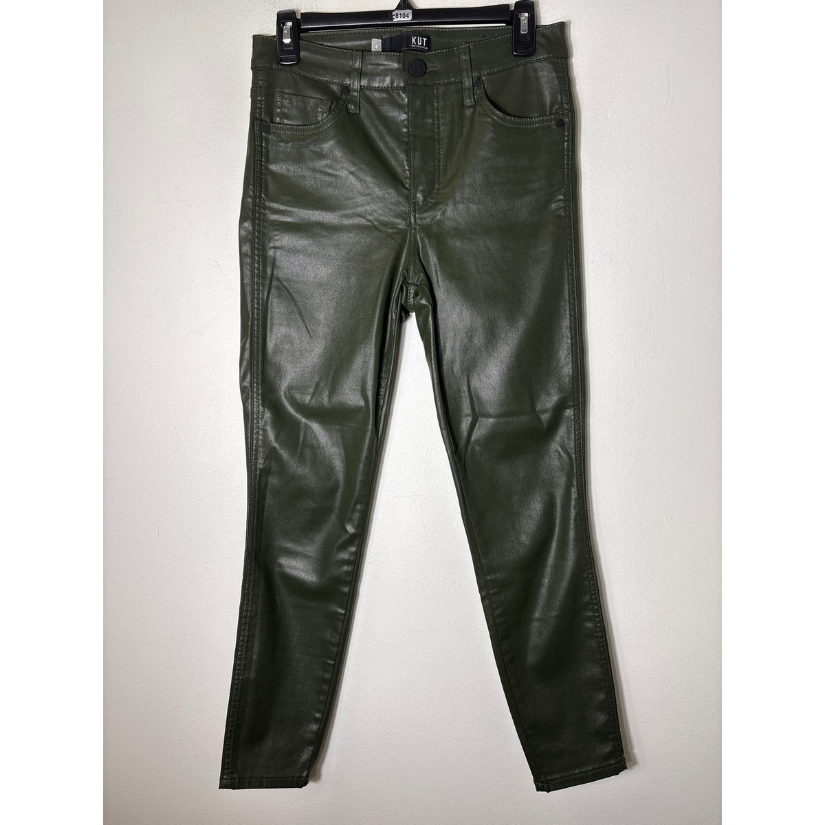 Kut Green Faux Leather Pants Sz 4