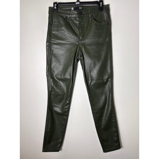 Kut Green Faux Leather Pants Sz 4