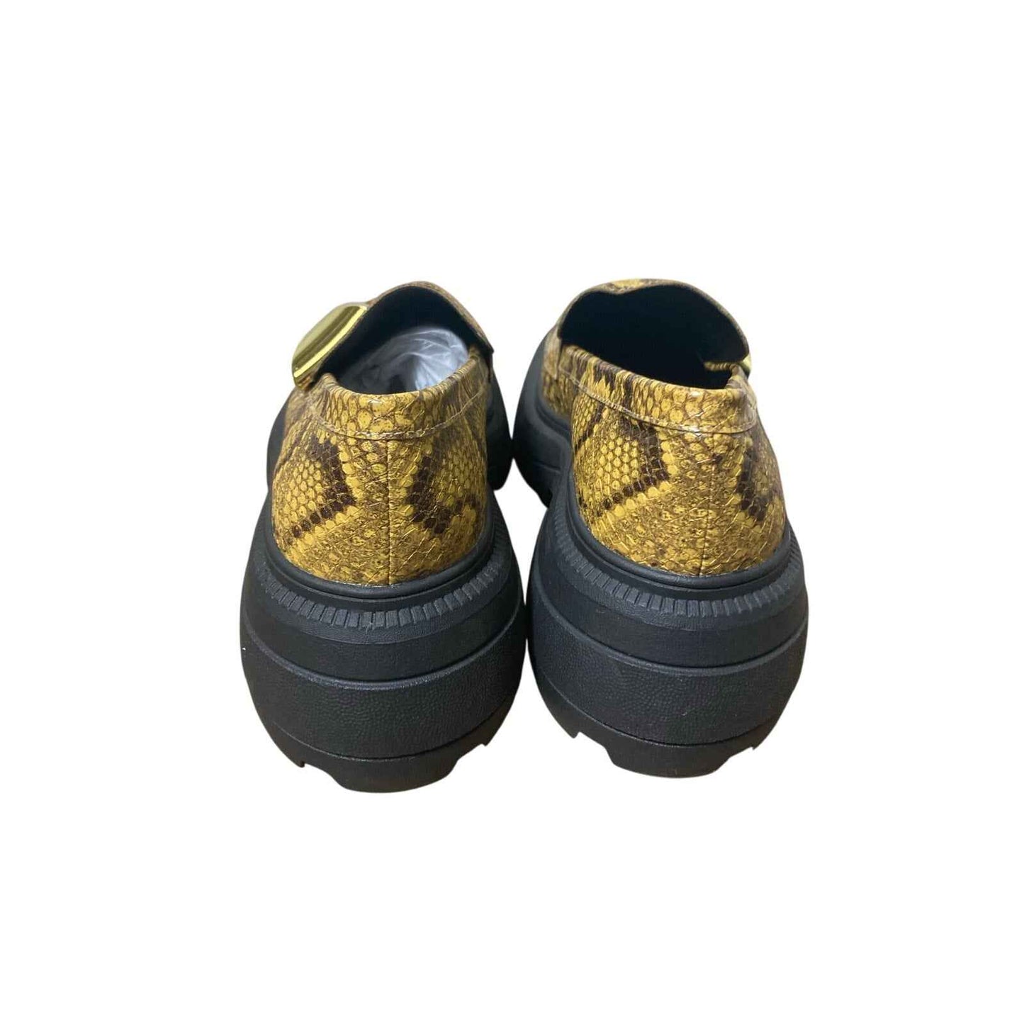 NWOB Katy Perry Yellow Snakeskin Platform Loafer Sz 6