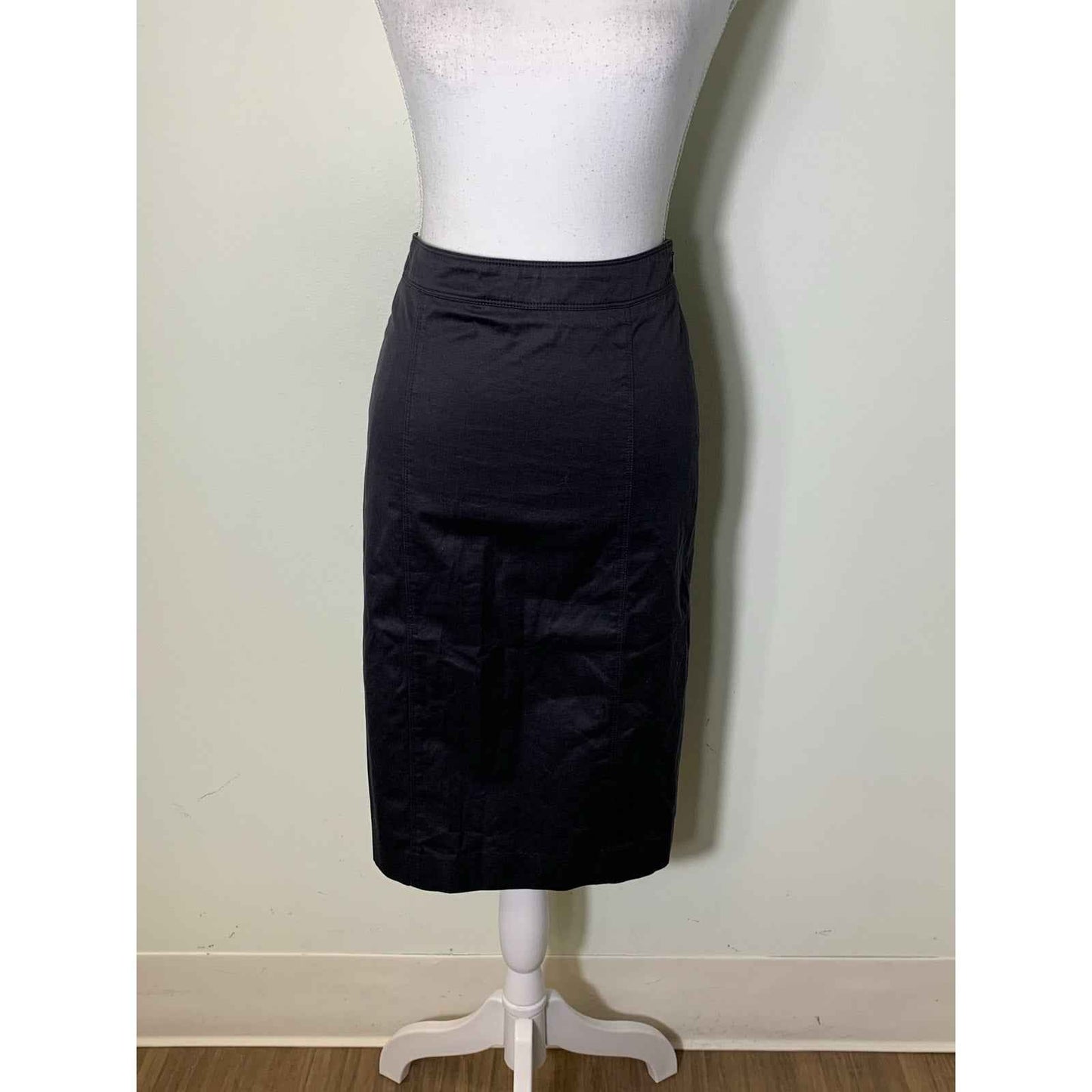 Burberry London Black Cotton Midi Pencil Skirt Sz ITA 36