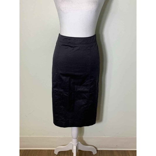 Burberry London Black Cotton Midi Pencil Skirt Sz ITA 36
