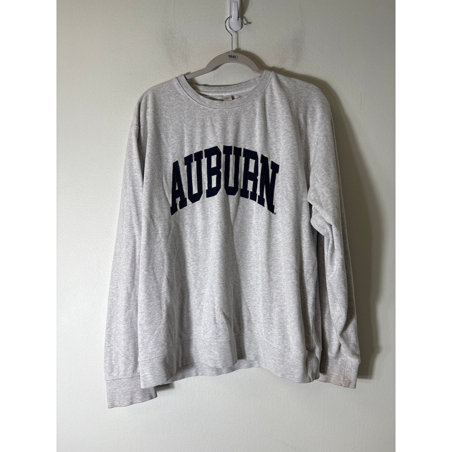 Auburn Gray With Blue Stitched Letters Sweatshirt Sz L