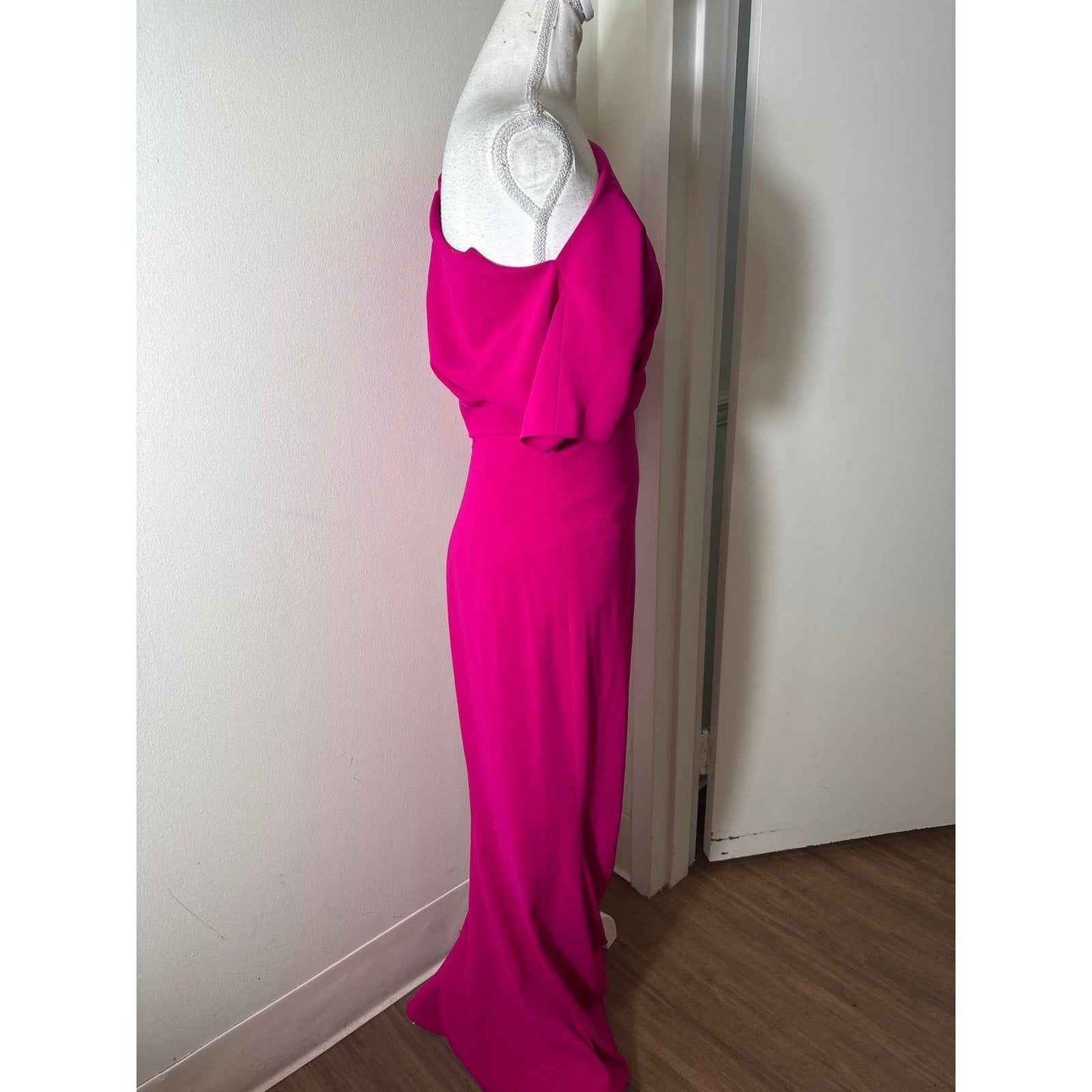 Bagdley Mishka Fushia Off The SHoulder Floor Length Gown Sz 2