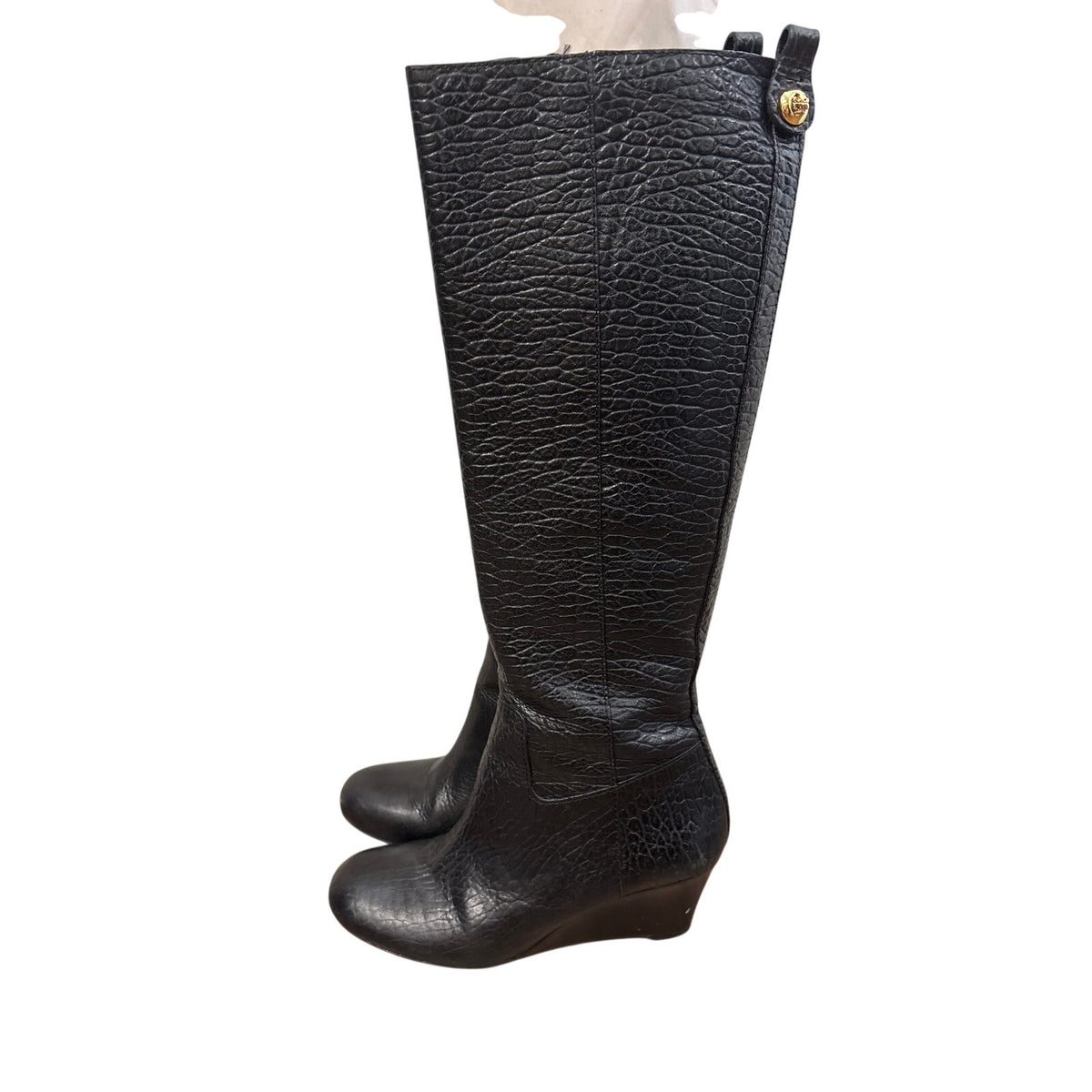 Tory Burch Black Dabney Wedge Boot Sz 8