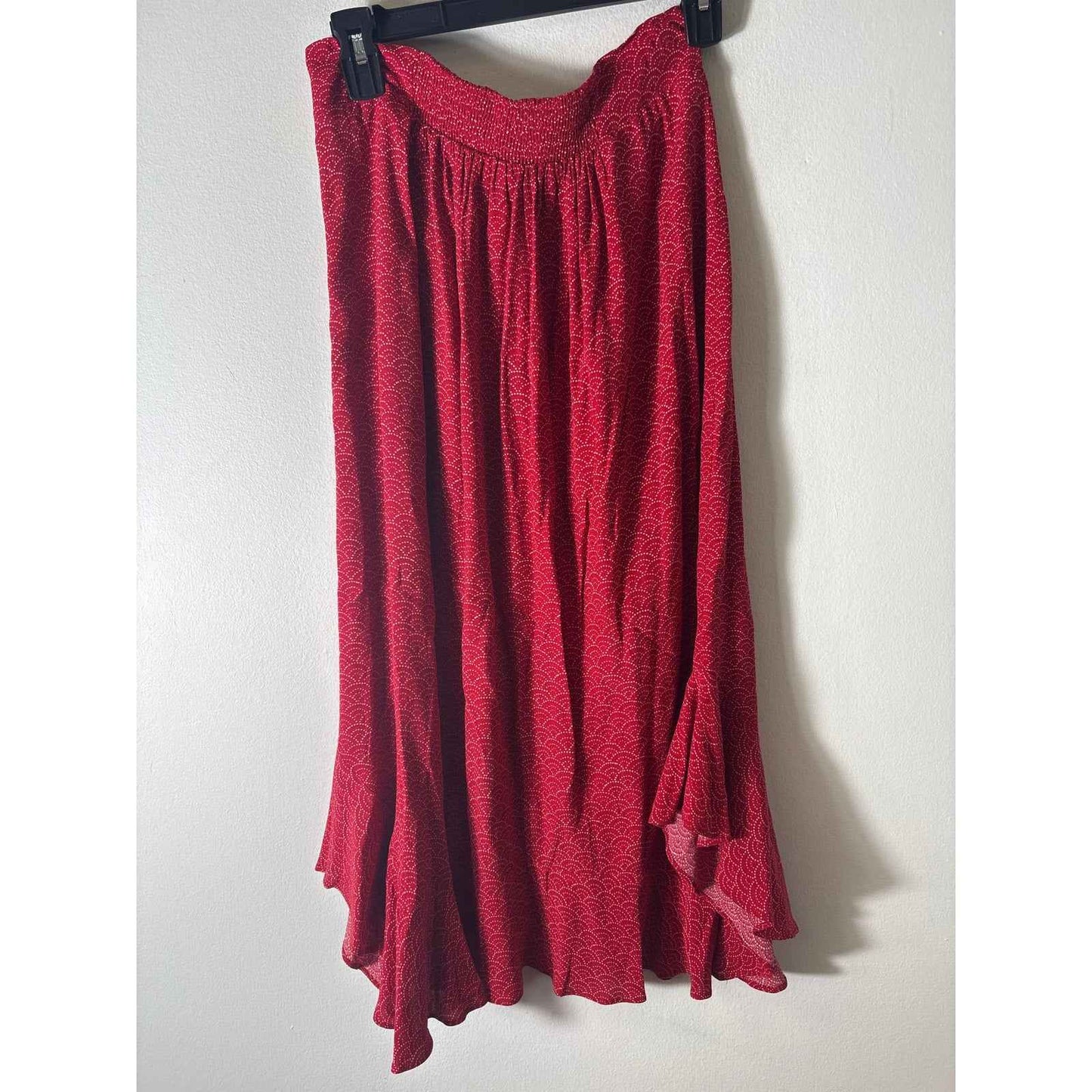 ba&sh Red Long Flouncy Skirt Sz 6