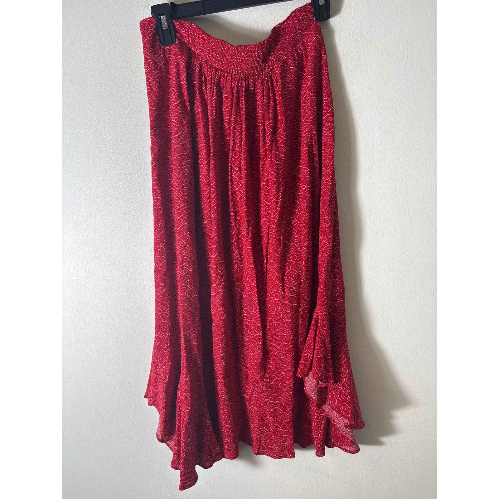 ba&sh Red Long Flouncy Skirt Sz 6