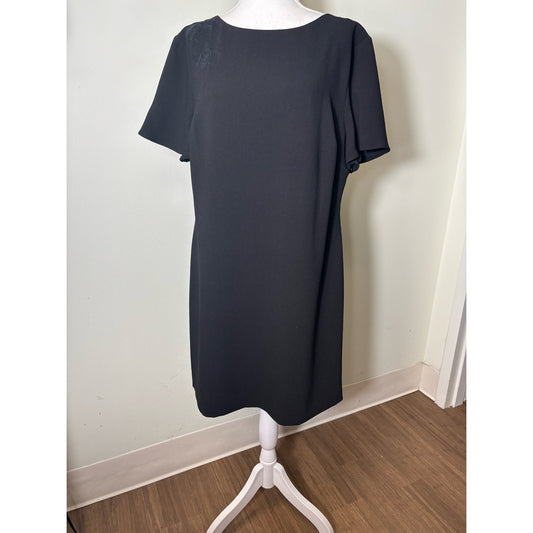Trina Turk Black Cocktail Dress W Back Lace Inset Sz 12