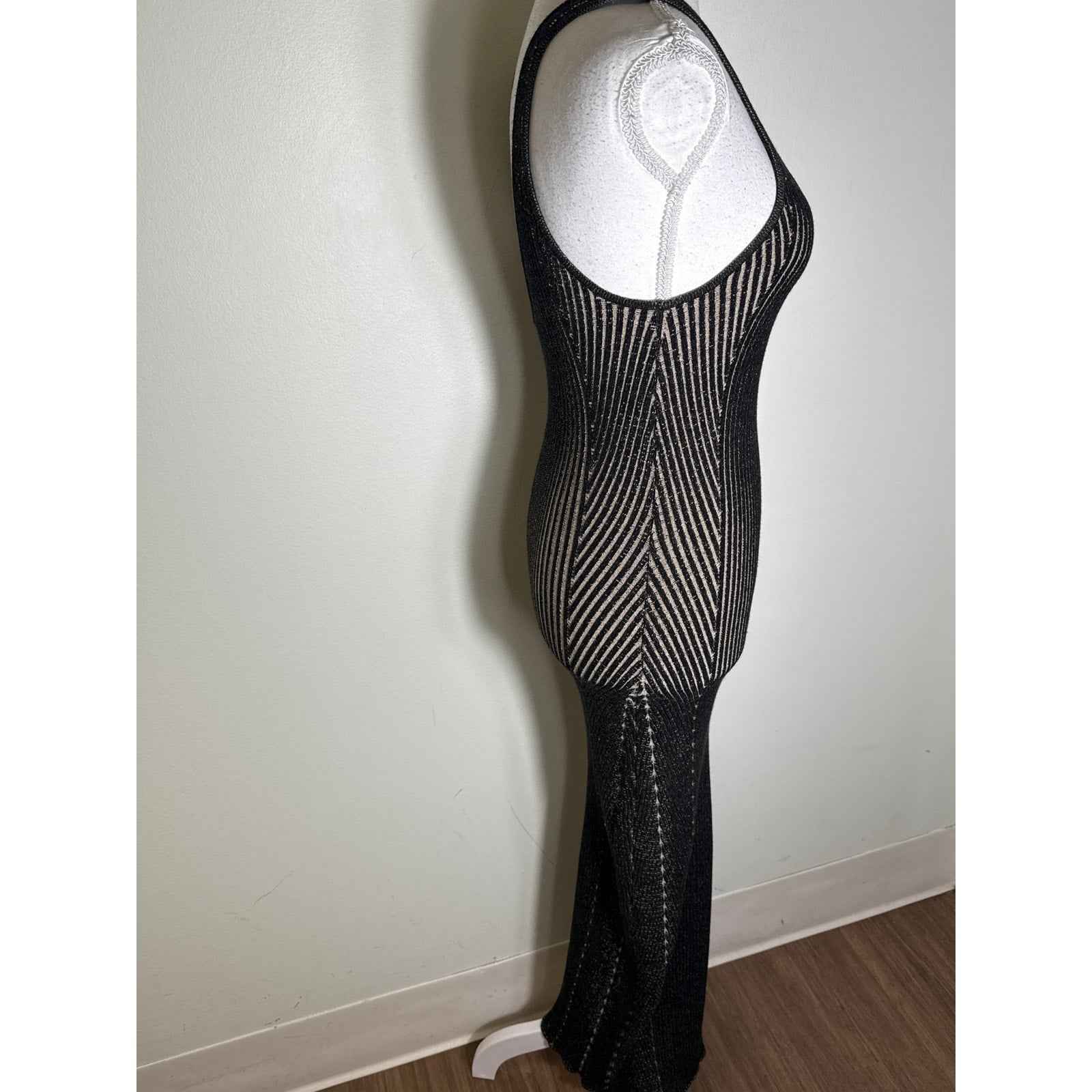 Ramy Brook Black and Gray Body Con Tank Dress Sz S