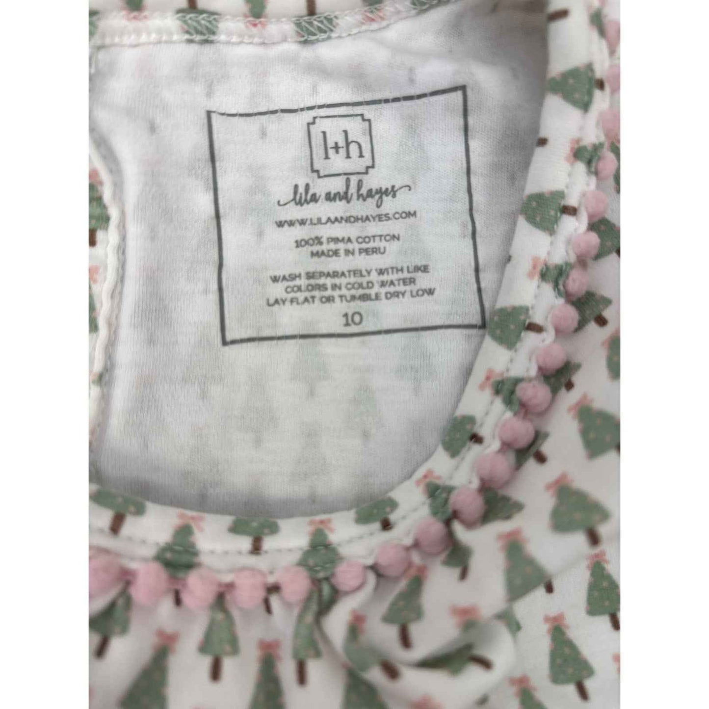 Girls Bundle of 2 Lila and Hayes Christmas Tree Night Gowns Sz 10