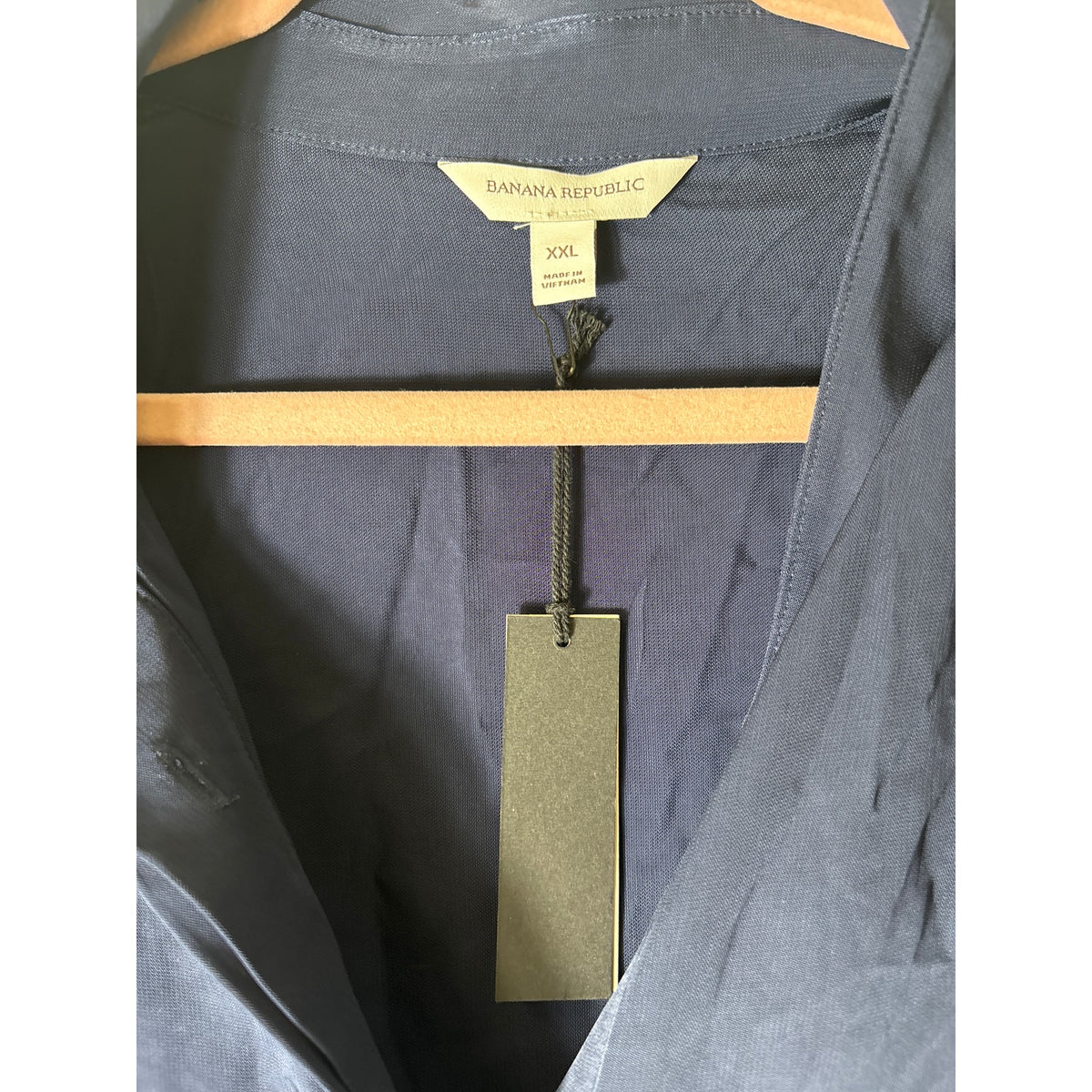 NWT Banana Republix Navy Button Up Blouse Sz XXL