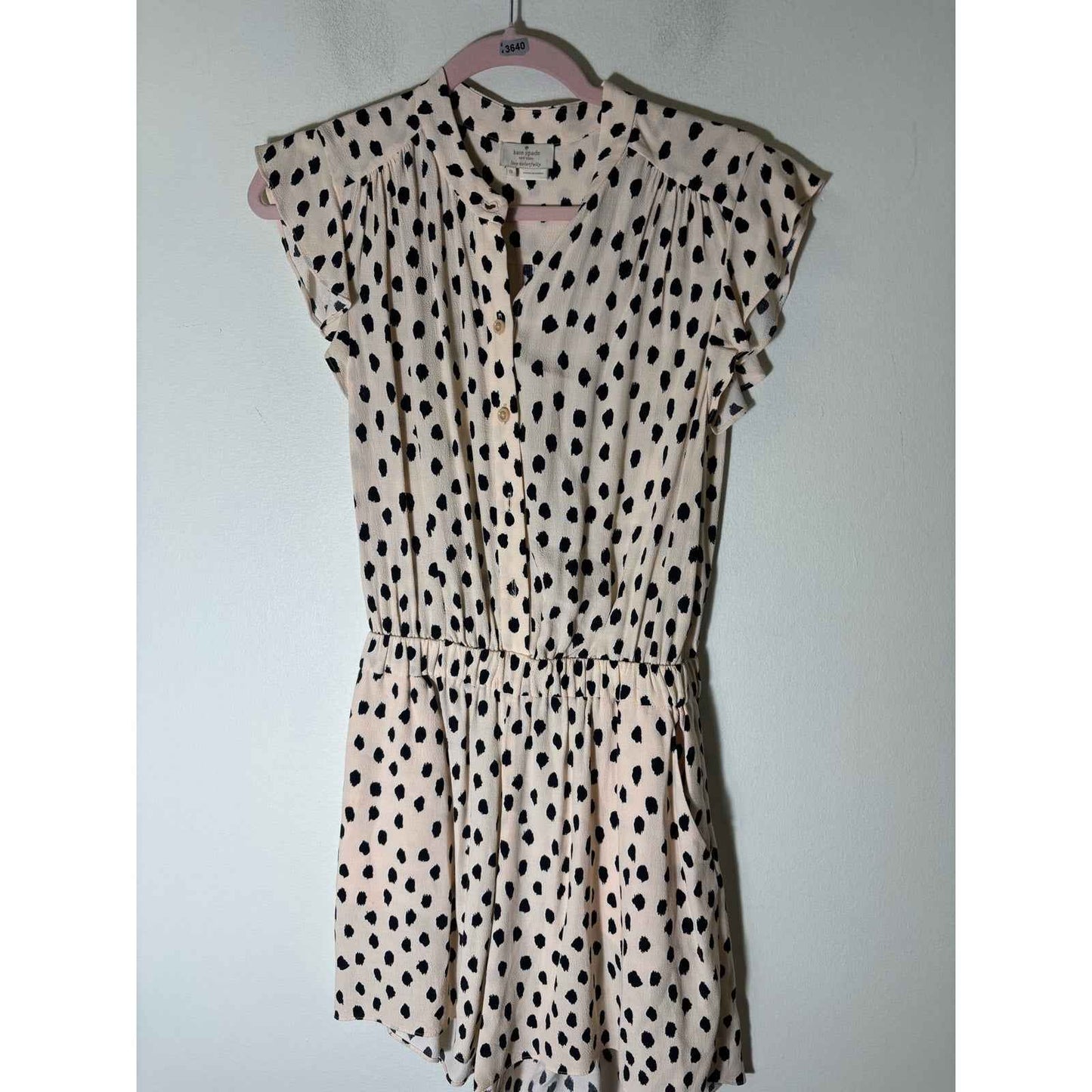 Kate Spade Leopard Dot Crepe Romper Sz 0