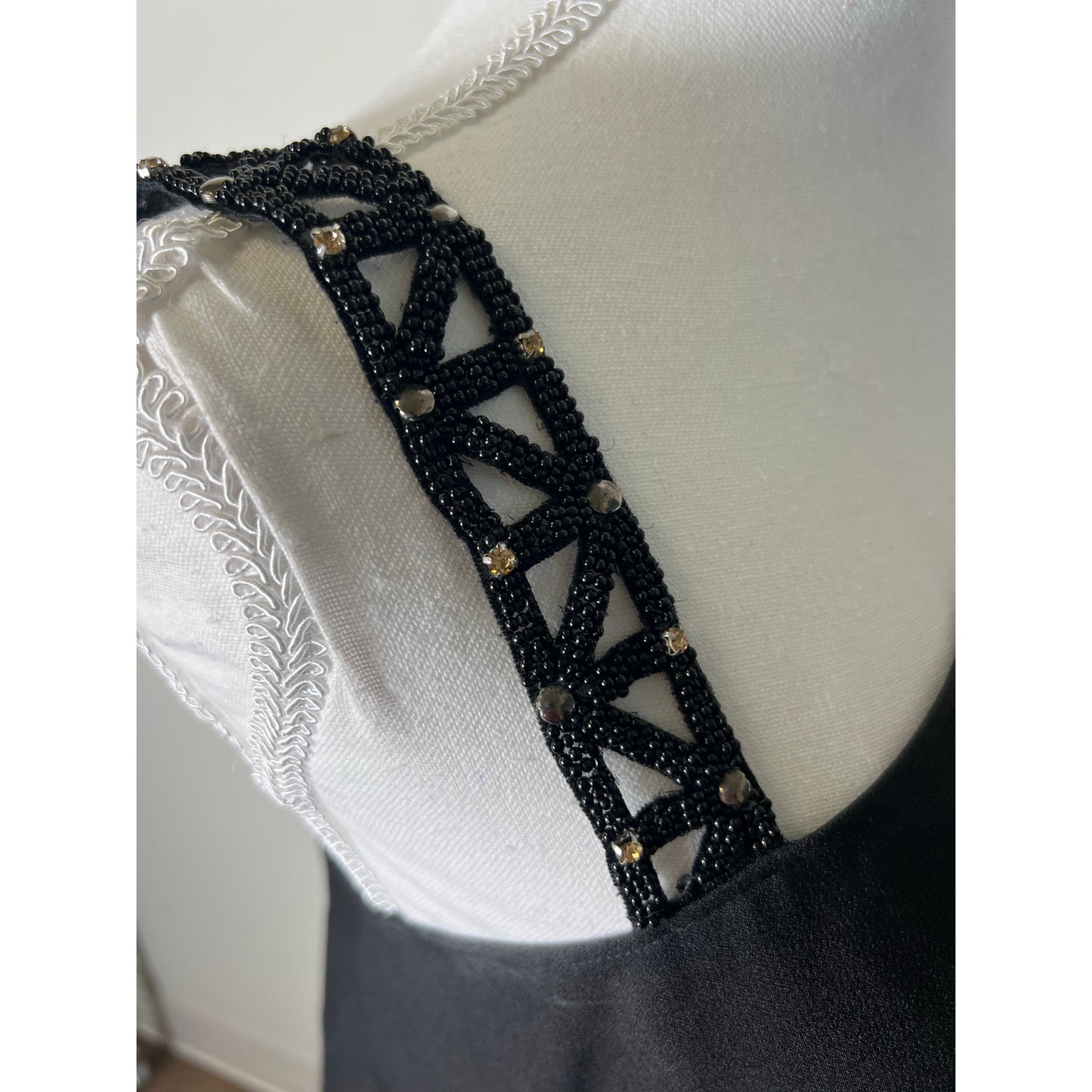 Ramy Brook Black Cocktail Beaded One Shoulder Asymmetrical Top Sz M