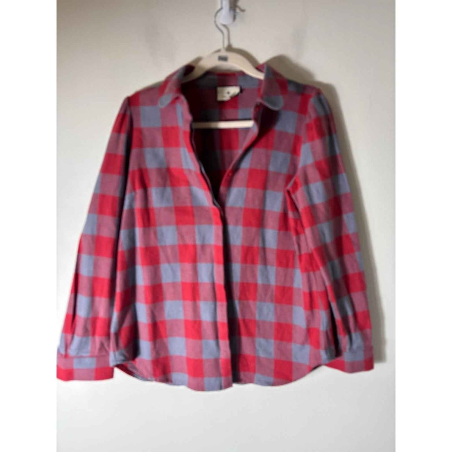 Tuckernuck Gray Red Checked Long Sleeve Cotton Button Up Shirt Sz S