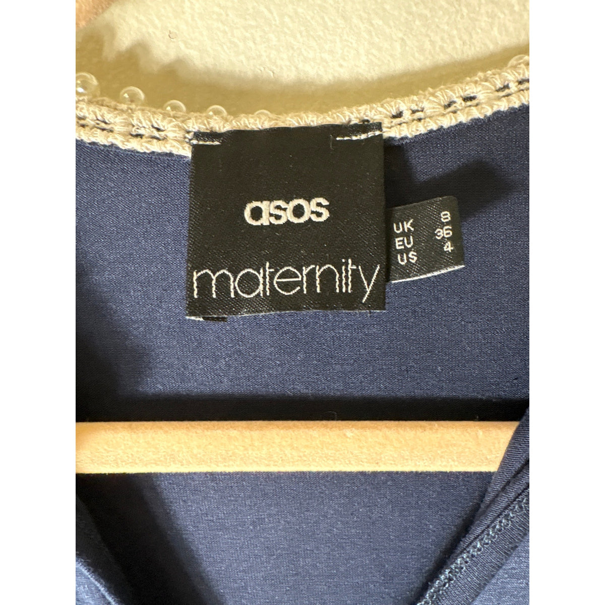 ASOS Maternity Navy Long Sleeve Knee Lengnth Knit Dress Sz 4